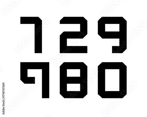 Illustration of numbers in a bold, geometric font