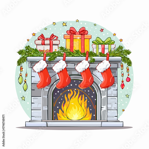 Nikolausstiefel am Kamin