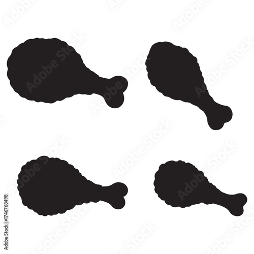 Illustration of fried chicken leg, fried chicken fast food menu vector
