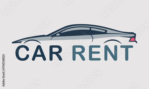 Minimalist Sporty Car Outline Logo for Rent and Automotive Service

