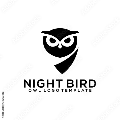 Owl Flat Logo Icon Template Vector