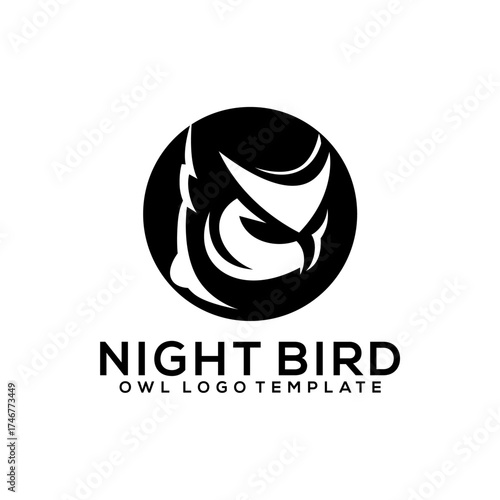 Owl Flat Logo Icon Template Vector