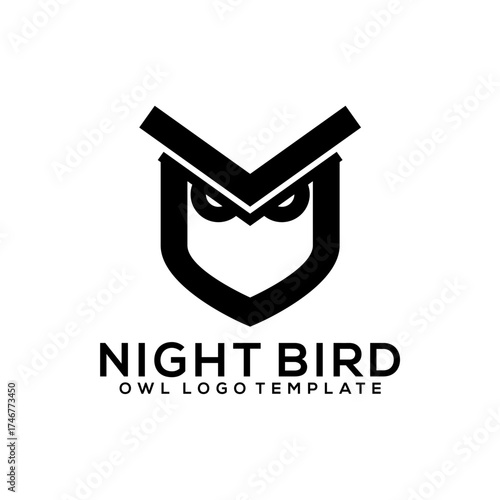 Owl Flat Logo Icon Template Vector