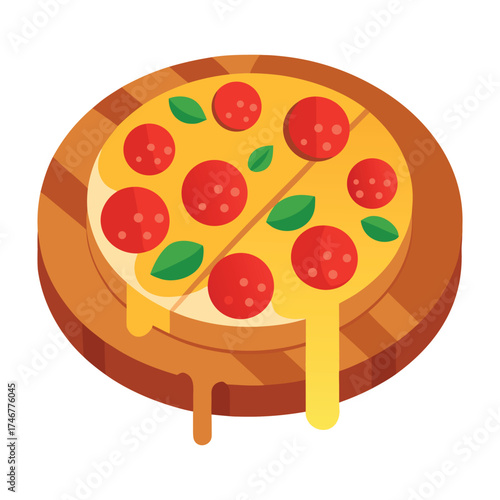 pizza with salami and cheese