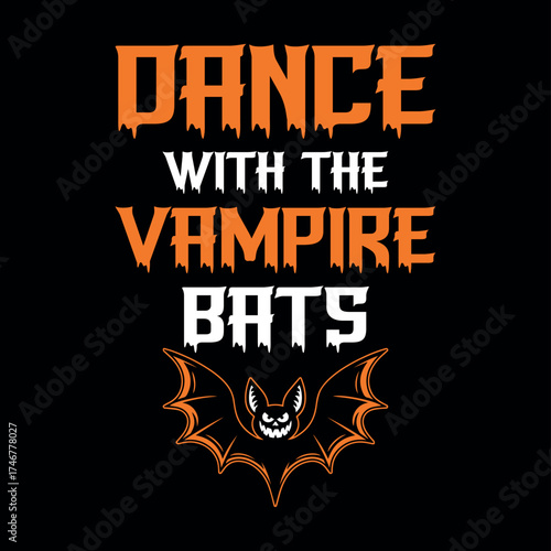 Dance with the Vampire Bats Halloween Party T-Shirt – Spooky Gothic Bat Design
