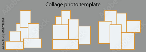 Vector collage layout for photo montage. empty instant photo frames. Mood board template. Set of blank mood board. Realistic polaroid photo frame set. 
