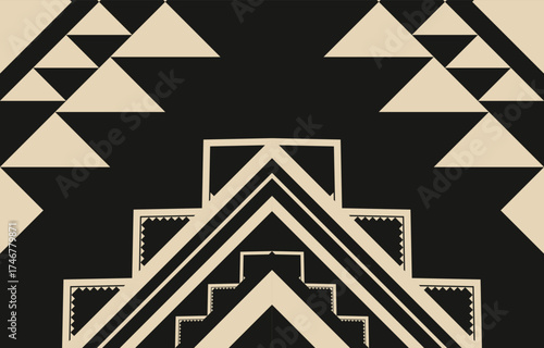 Geometric ethnic pattern seamless, Native American ethnic design, Southwestern decor design for background ,curtain, carpet, wallpaper, clothing, wrapping, Batik, vector illustration.