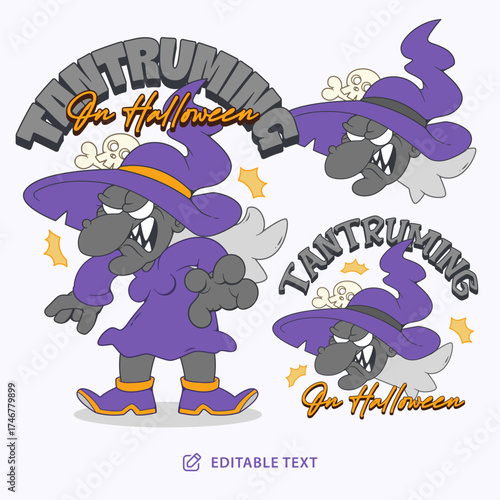 Tantruming on Halloween Vintage Cartoon Halloween