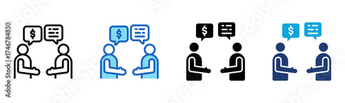 Negotiation icon Multi Style Vector Illustration