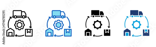 Supply Chain icon Multi Style Vector Illustration