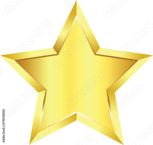 Shiny Golden 3D Star Icon