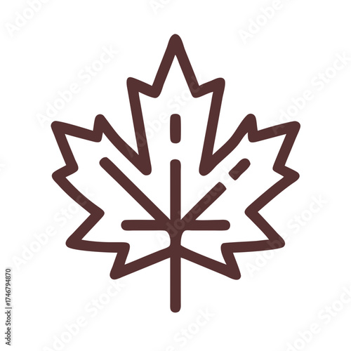 Vector art of a simple, stylized illustration of a maple leaf, a national symbol of canada, isolated on a, representing autumn, nature, and canadian identity