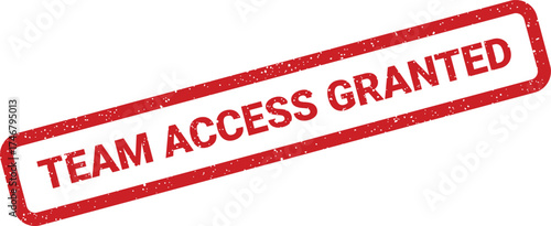 A rustic textured rubber stamp effect clearly indicates the positive phrase TEAM ACCESS GRANTED for successful entry