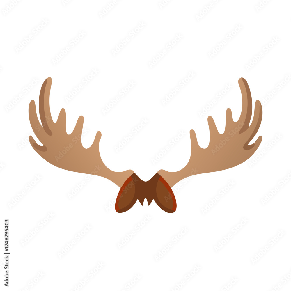 Obraz premium Vector art of a pair of moose antlers, , a symbol of wildlife and the wilderness, often associated with nature and forest environments, representing strength and majesty