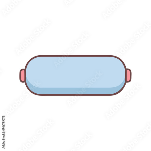 Vector art of a simple, stylized illustration of a virtual reality headset, isolated on a, featuring a light blue lens and pink accents on the sides, presented in a clean, modern vector art style