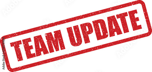 Distressed red rectangular stamp displaying the message TEAM UPDATE, perfect for communicating progress reports and project developments