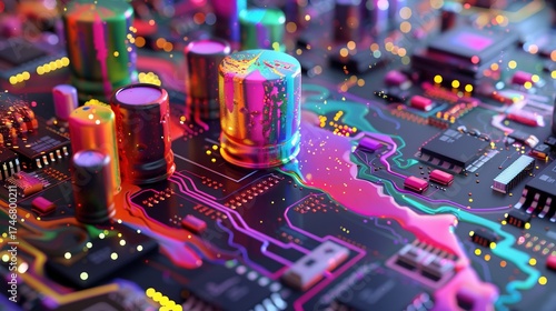 The multi-colored paint that is poured on the motherboard represents the technology-themed Holi.