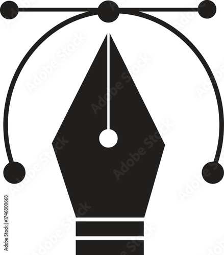 Modern Outline Pen Tool Vector Icon for Designer and UI Interface