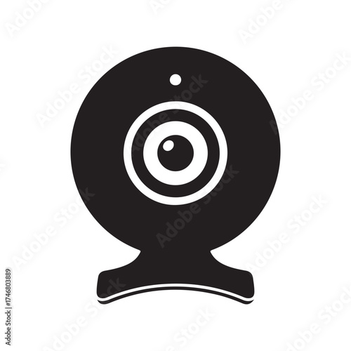 Webcam silhouette vector flat illustration design