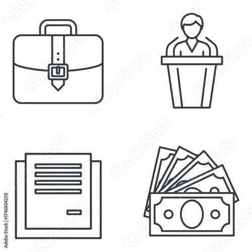 Vector art of business and finance icons