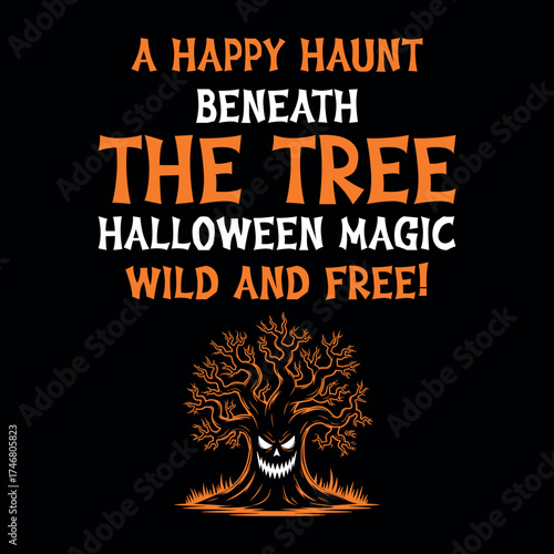 A Happy Haunt Beneath The Tree Halloween Magic T-Shirt