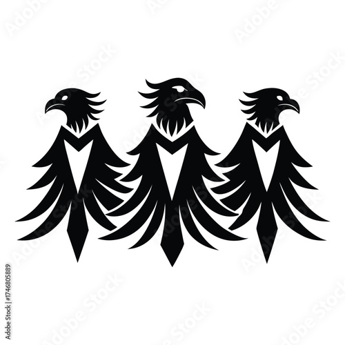 Majestic eagle silhouette logo design