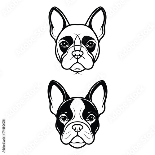 Stylized dog head silhouette for advertising and banners