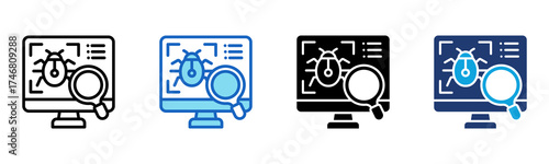 Malware icon Multi Style Vector Illustration
