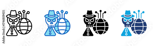 Network Intrusion icon Multi Style Vector Illustration