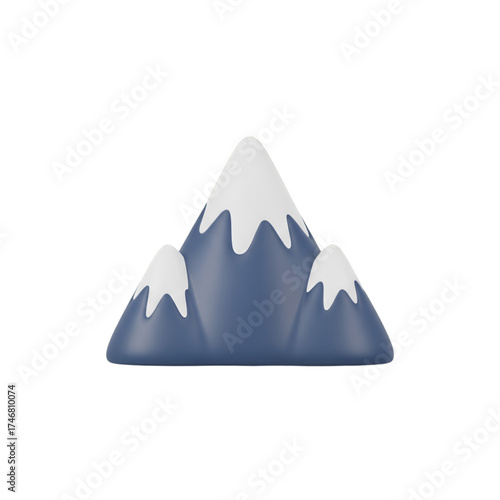 Stylized Snow-Capped Mountains Icon