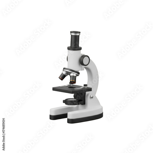 White Microscope on Black Background