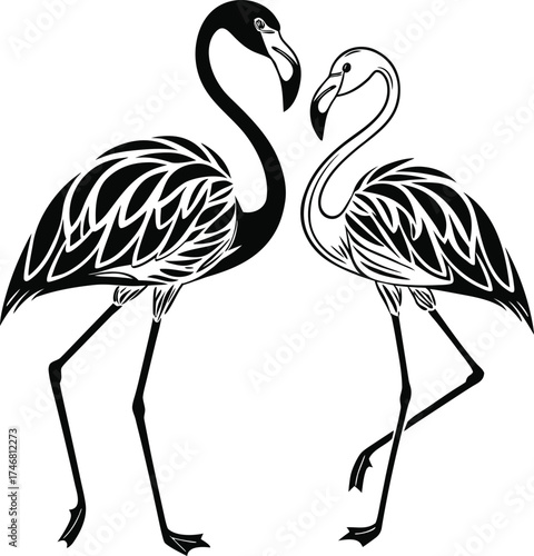 Stylish Black White Fire Symbol
