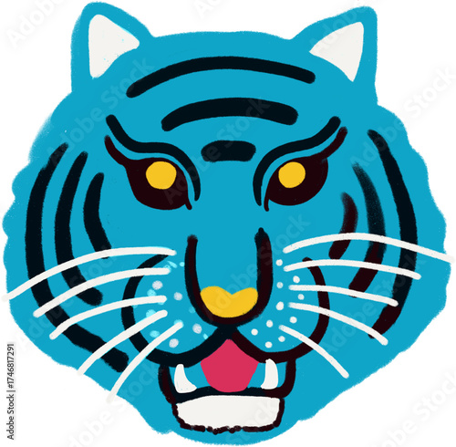 korean Tiger Illustration – Traditional Mythical Spirit Art