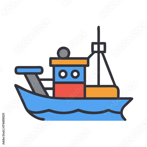 fishing boat vector illustration
