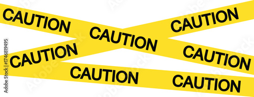 Caution tape set of yellow warning ribbons. Police Line Tape. stripes vector police tape. Yellow caution tape on a transparent background. 