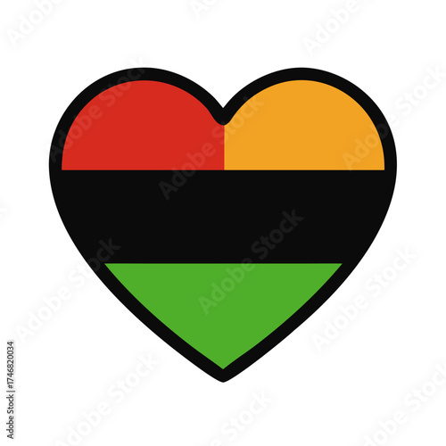 Vector art of pan african flag heart symbol
