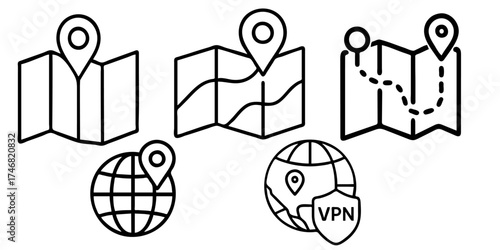 Abstract vector illustration of a man and woman with globe and global concept