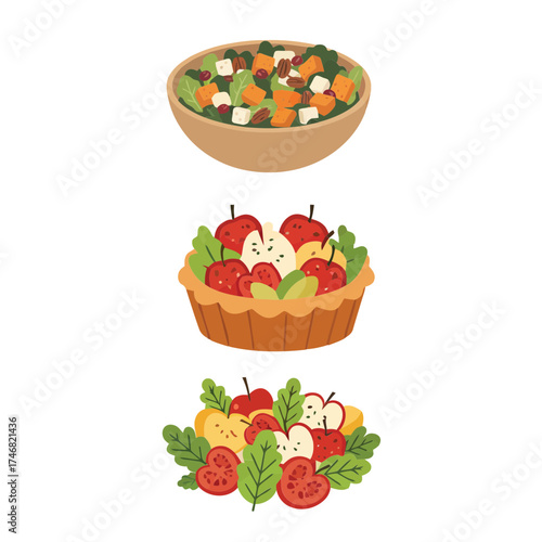 Collection of Minimalist Autumn and Thanksgiving Icons with Food and Harvest
