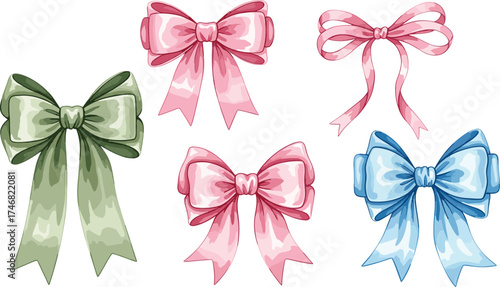 Collection of Various Colorful Bows, Perfect for Decorations, Gifts, and Craft Projects