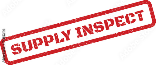 Grungy rubber stamp graphic with the bold uppercase words SUPPLY INSPECT signifying a requirement for quality check or audit