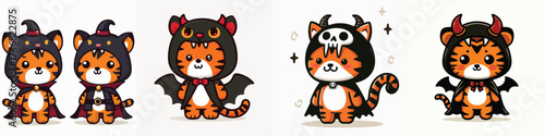 vector cute tiger in costume