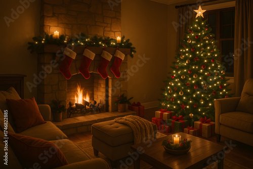 Fireplace Christmas decor