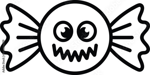  Vector art of candy with scary face.