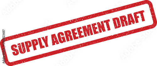 Importantly distressed rectangular rubber stamp mark illustrating specific text about a preliminary supply contract document or proposal