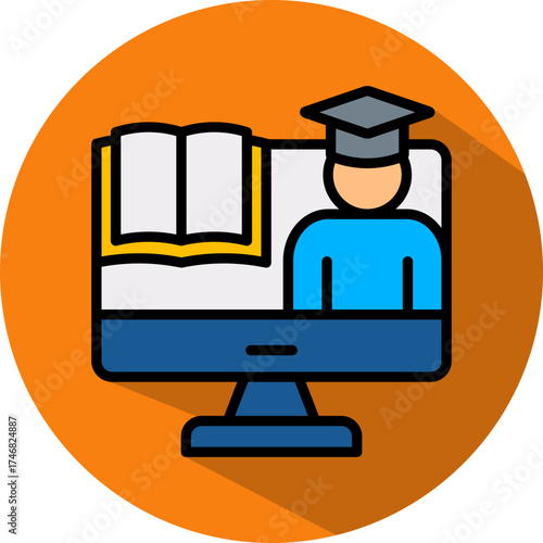 Online Learning isometric icon