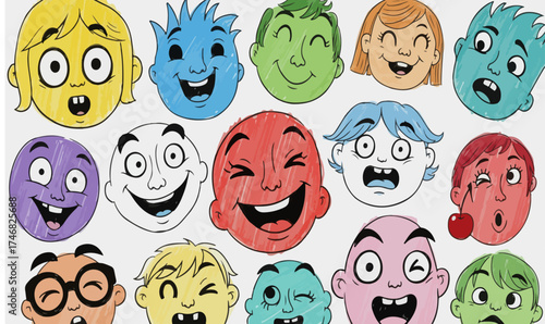 face illustration in different way