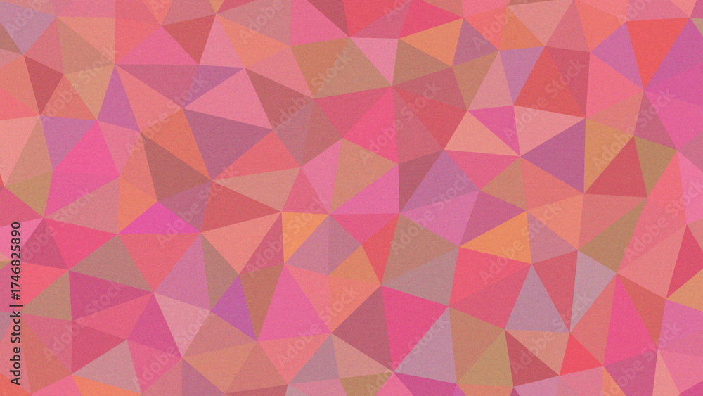 Fototapeta premium Geometric Triangle Pattern in Pink Orange and Purple Hues Abstract Design