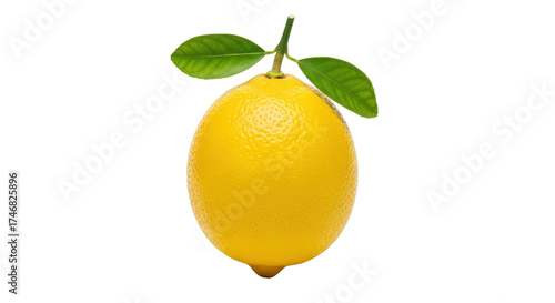 Isolated lemon with leaves, a refreshing and vibrant citrus fruit ready for processing