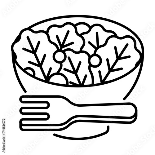 This Kale Ceasar Salad icon is suitable for Vegan Food, etc.