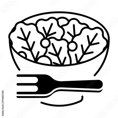 This Kale Ceasar Salad icon is suitable for Vegan Food, etc.
